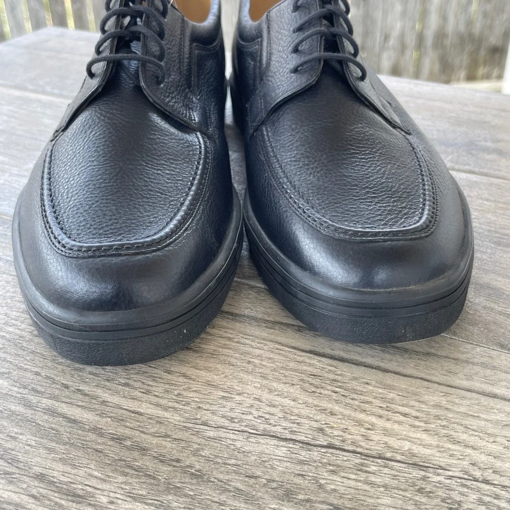 Bally Saveto Mens 10.5 EEE Wide Black Pebbled Leather‎ Derby Sneakers Swiss Made